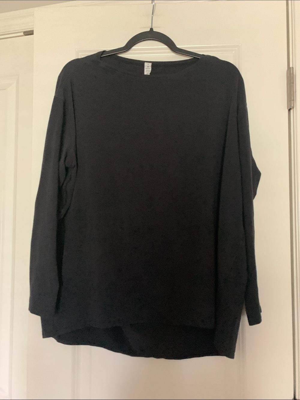 lululemon athletica Black LS Back in Action Top, Sz 10, Good Condition
